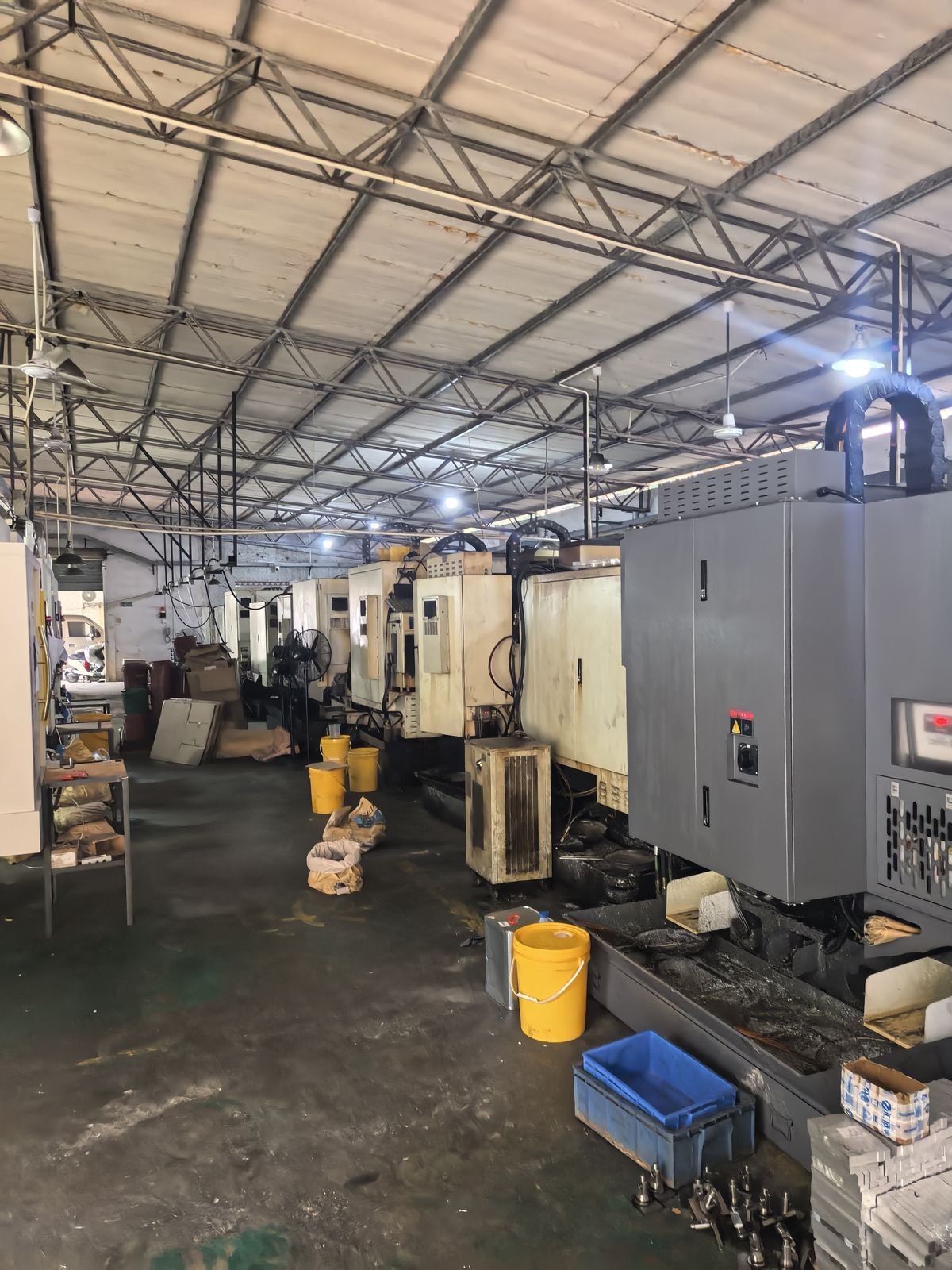Machining center shop floor overview